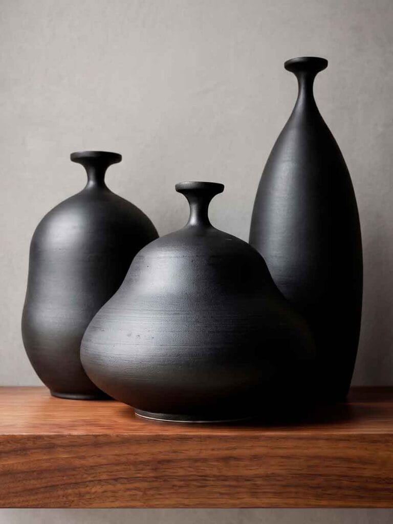 Mineral slip surface detail — studio pottery by Fernando Durao, high-fire stoneware Buenos Aires