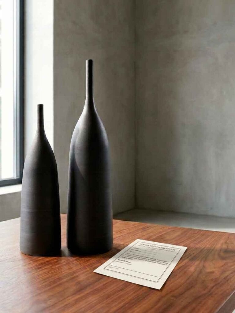 Certificate of authenticity for artist direct ceramic art purchase — Durao Studio Fernando Durao Buenos Aires
