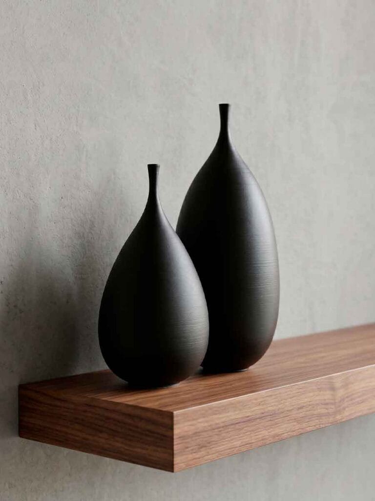 Handmade ceramic art pieces showing natural variation — wheel-thrown stoneware, Unikas collection by Fernando Durao