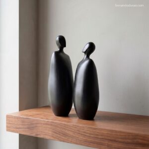 Abstract figurative ceramic sculpture handmade — Moradores #236 by Fernando Durao, Buenos Aires
