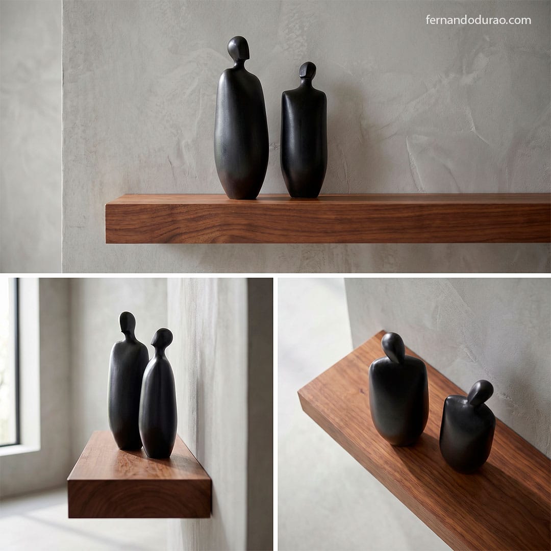 Set of two abstract ceramic sculptures — Moradores collection by Fernando Durao