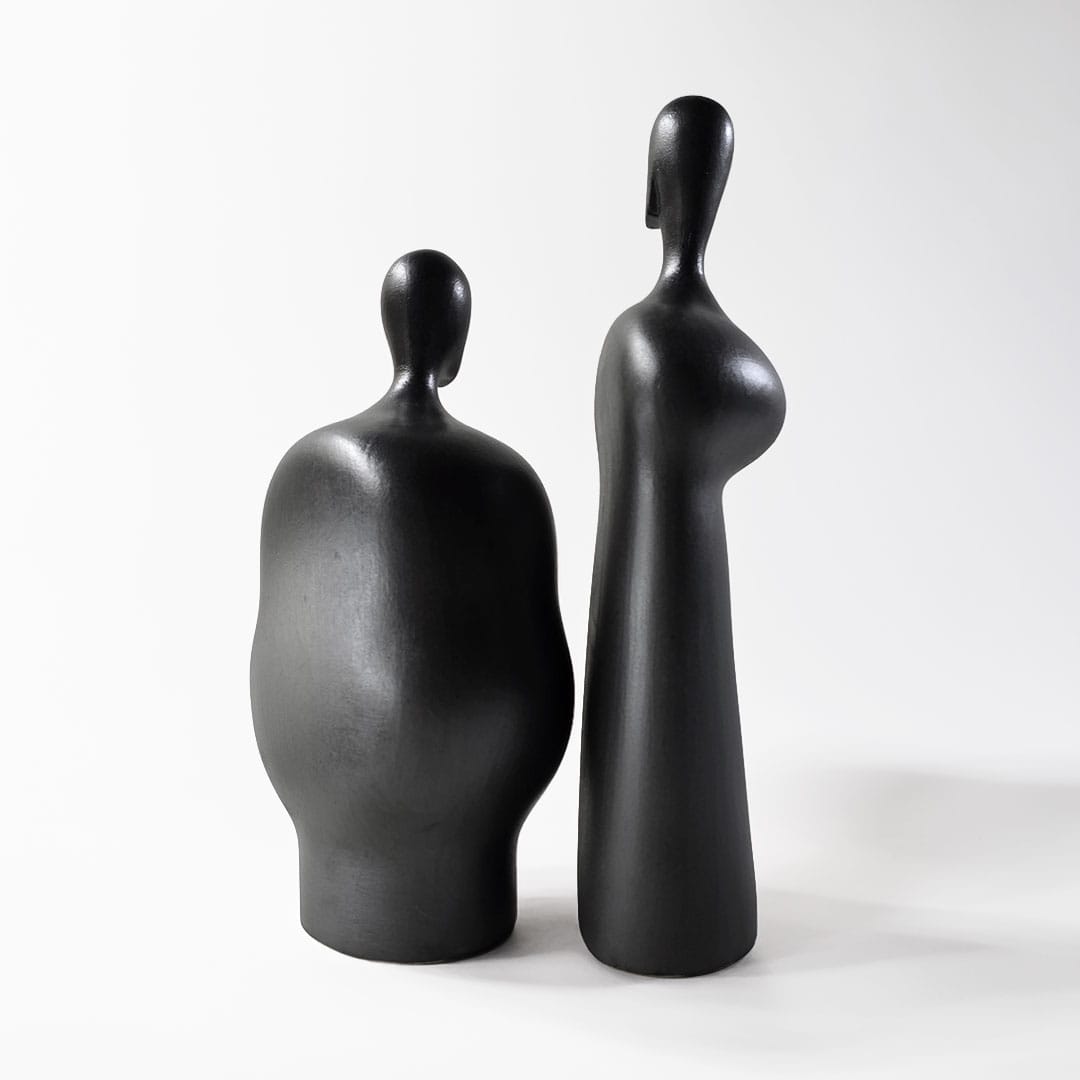 Wheel-thrown abstract stoneware sculpture — one of a kind ceramic art by Fernando Durao