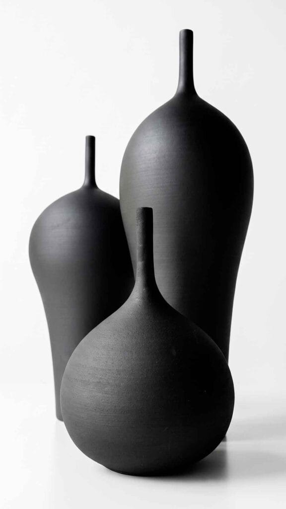 Handmade ceramic vases styled for interior design — Durao Studio