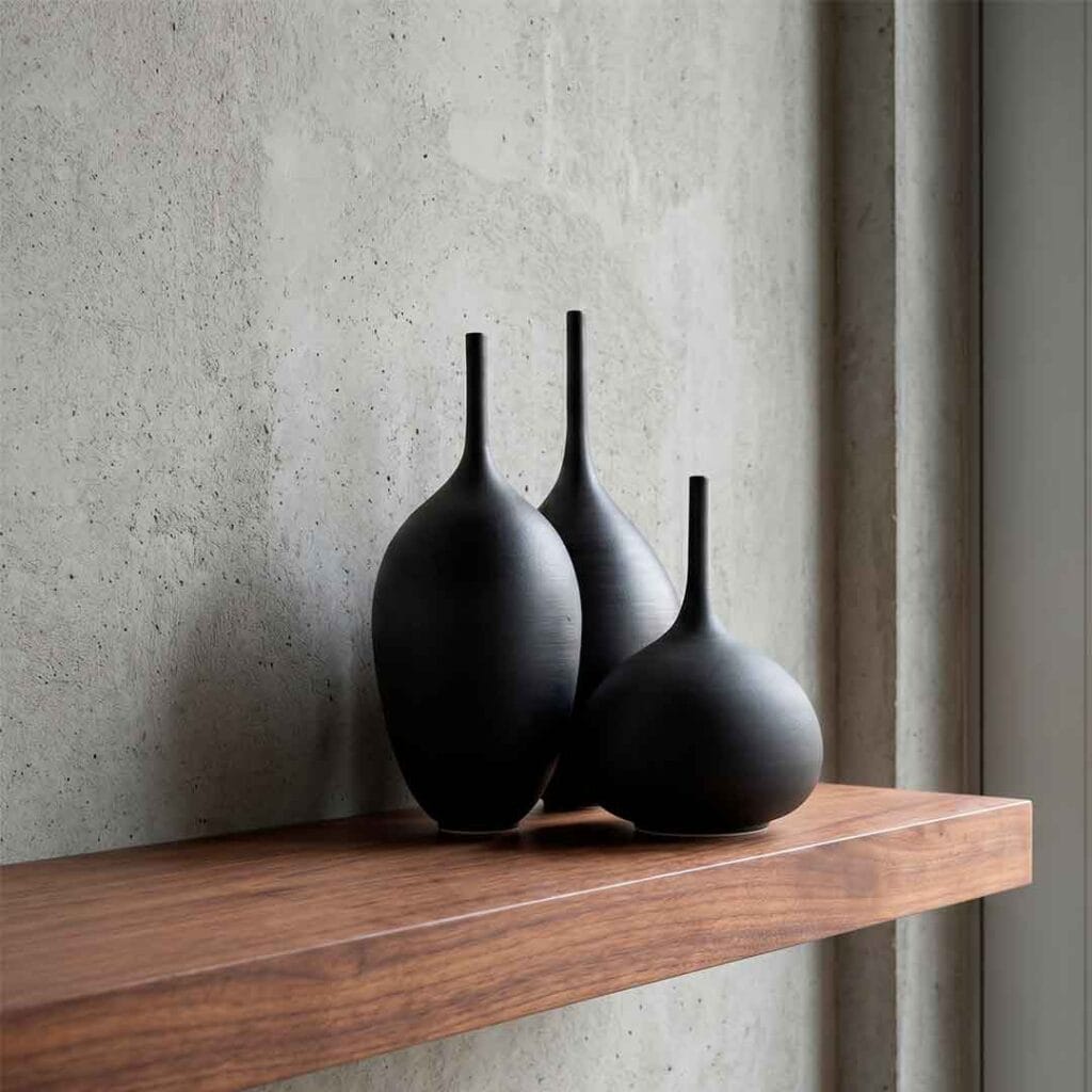Handmade ceramic vases styled for interior design — Durao Studio